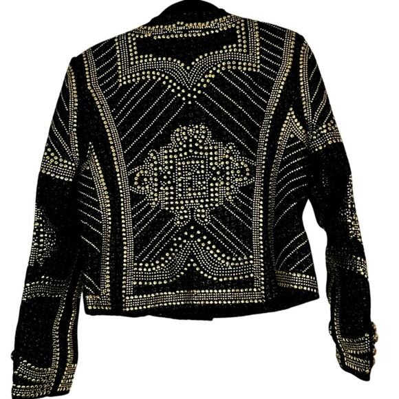 La’Ros – Embellished Studded Tweed Jacket (Black/Gold) – S - Picture 4 of 5